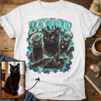 Custom Cat Portrait T-Shirt — Personalized Cat Moon Graphic Tee