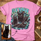 Custom Cat Portrait T-Shirt — Personalized Cat Moon Graphic Tee