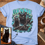 Custom Cat Portrait T-Shirt — Personalized Cat Moon Graphic Tee