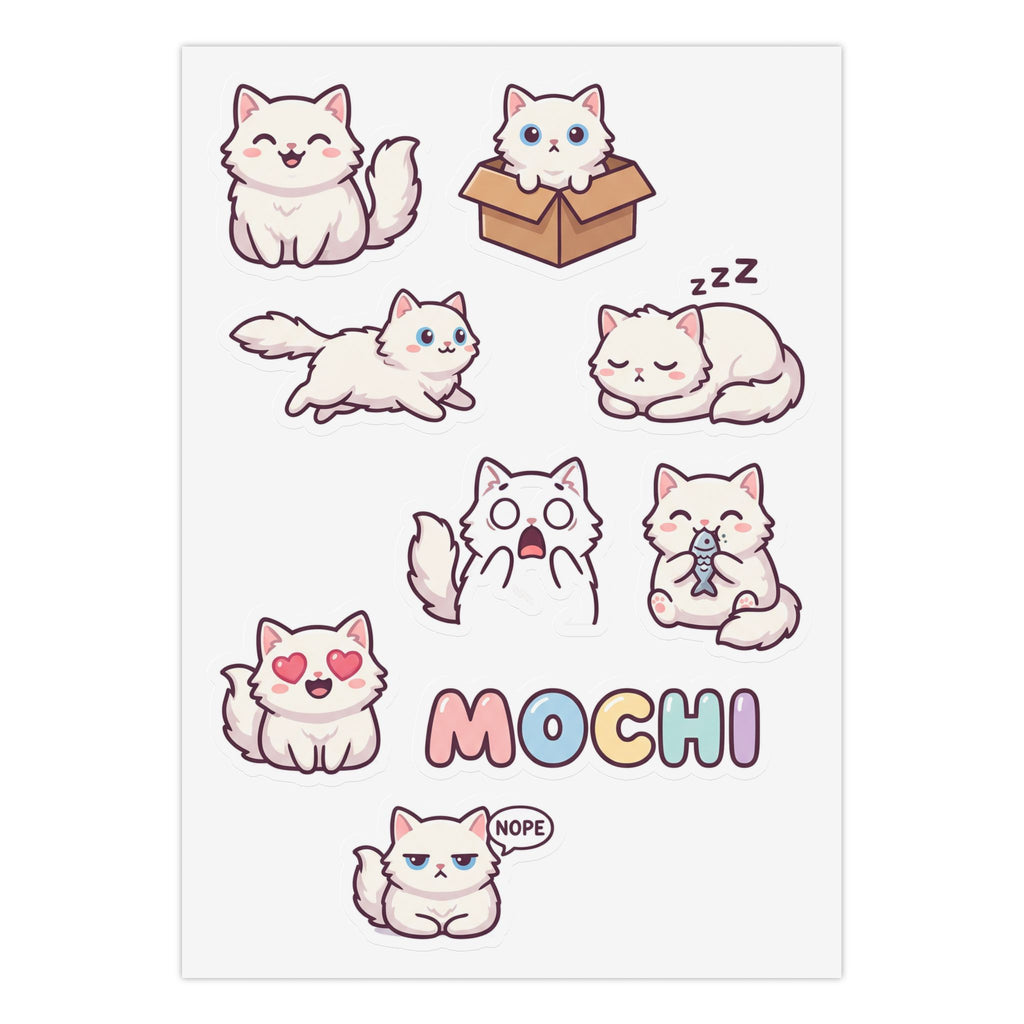 Actual print layout of the sticker sheet (sample cat)