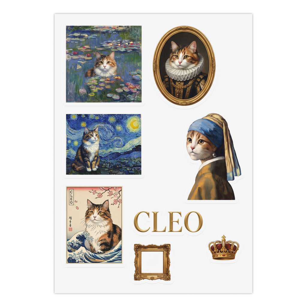 Actual print layout of the sticker sheet (sample cat)