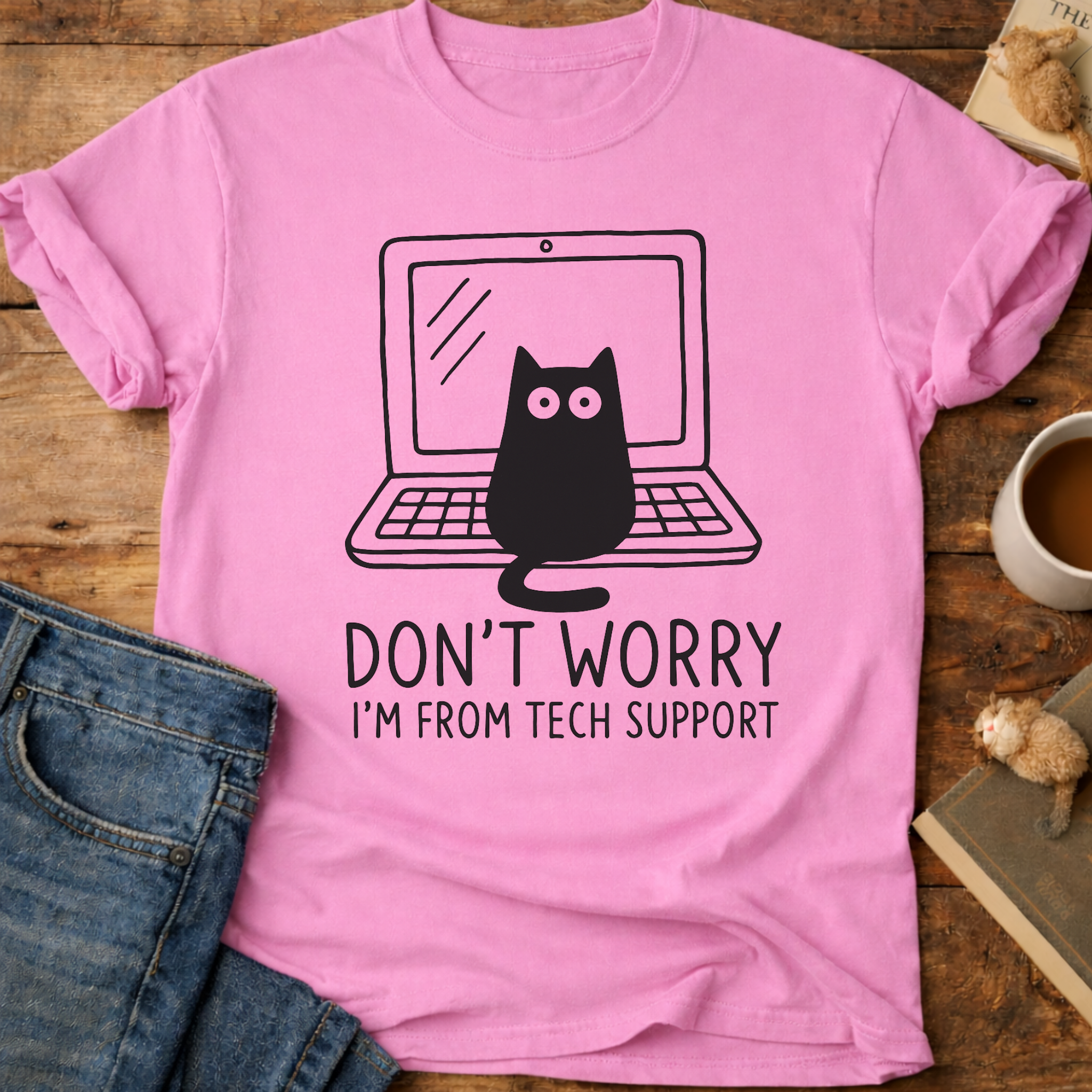 Tech Support Cat T-Shirt
