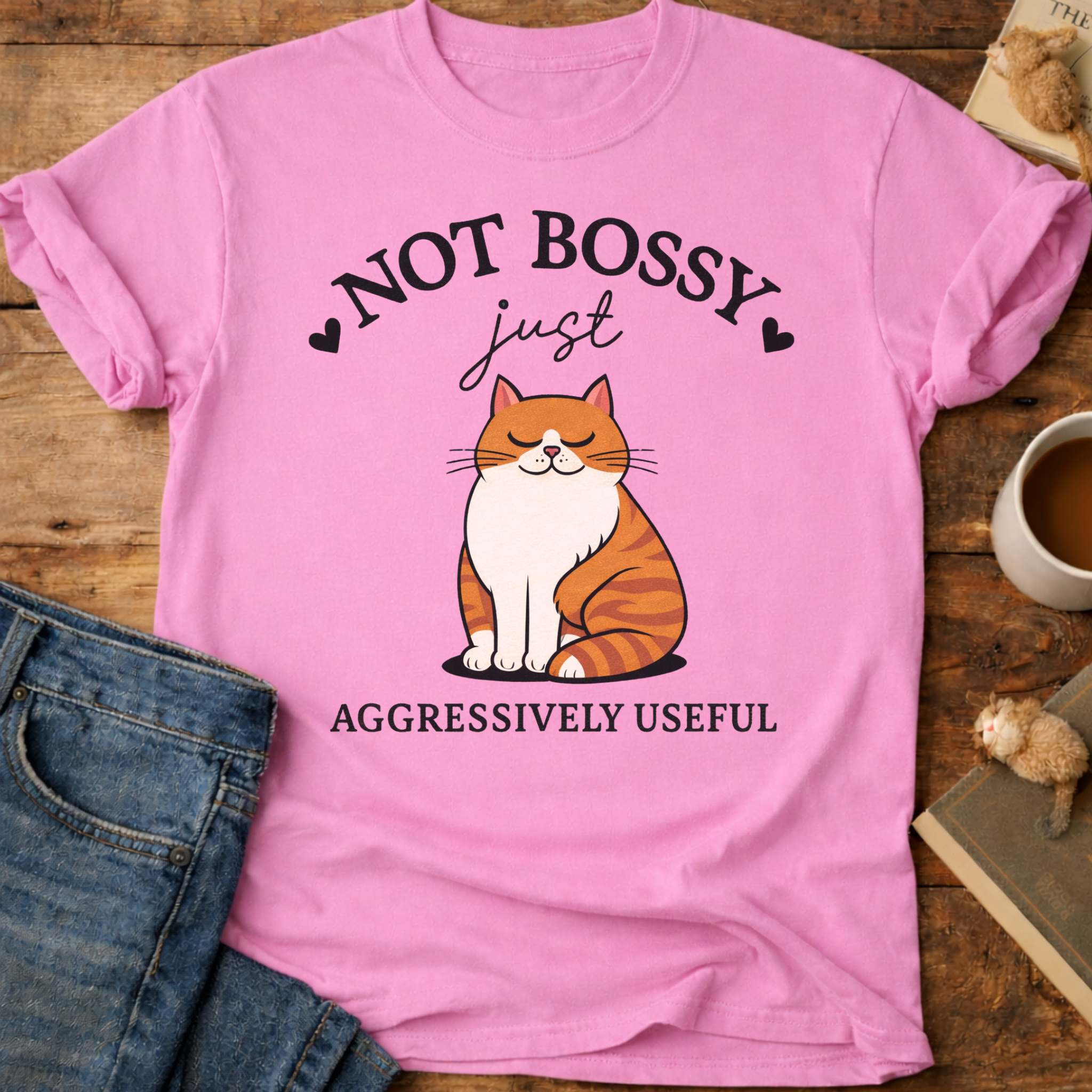 Not Bossy Just Aggressively Useful Cat T-Shirt
