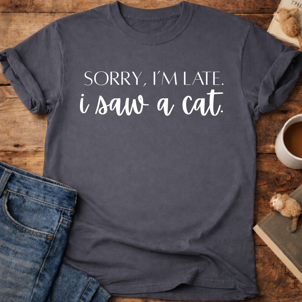 Sorry, I’m Late I Saw A Cat T-Shirt
