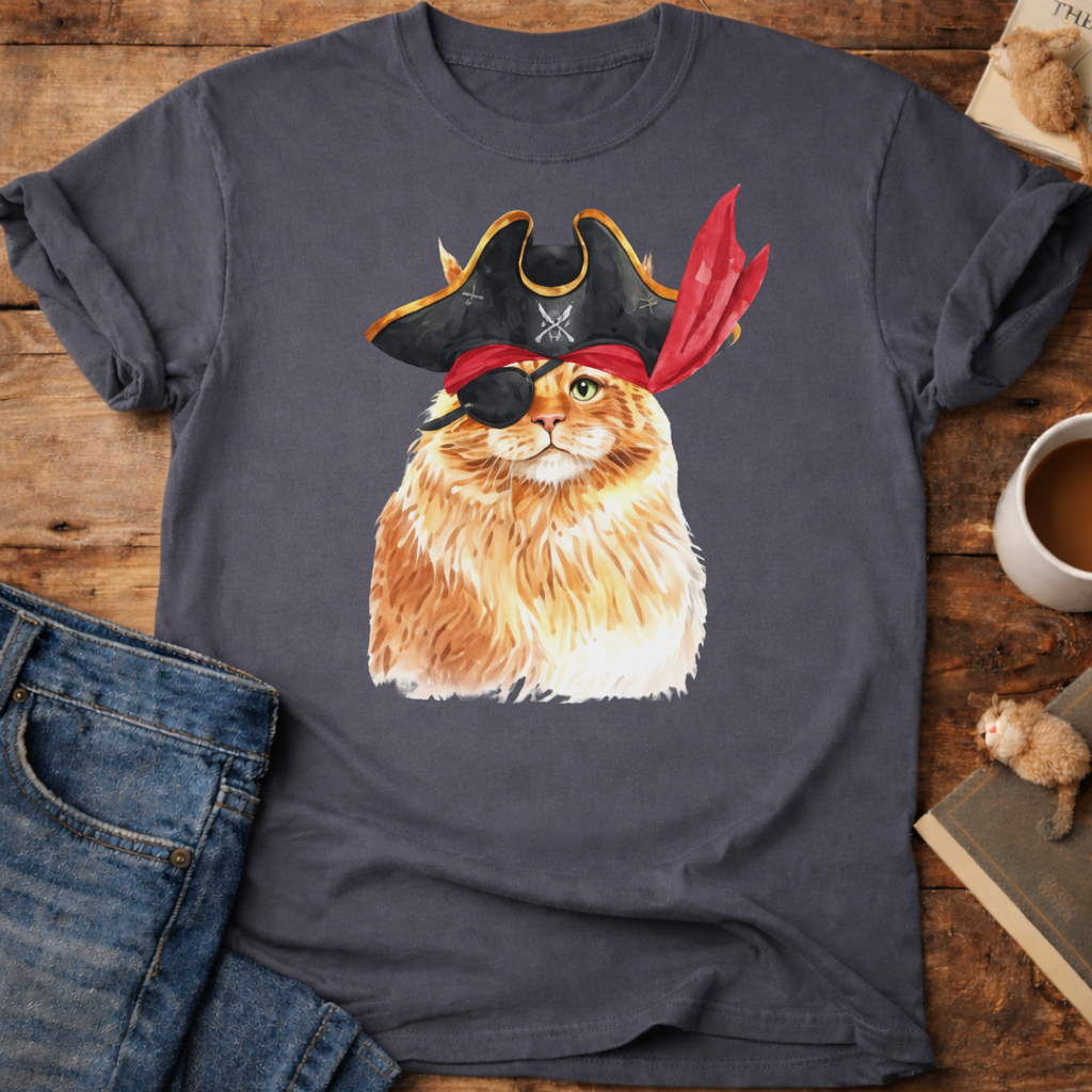 Pirate Ginger Cat T-Shirt
