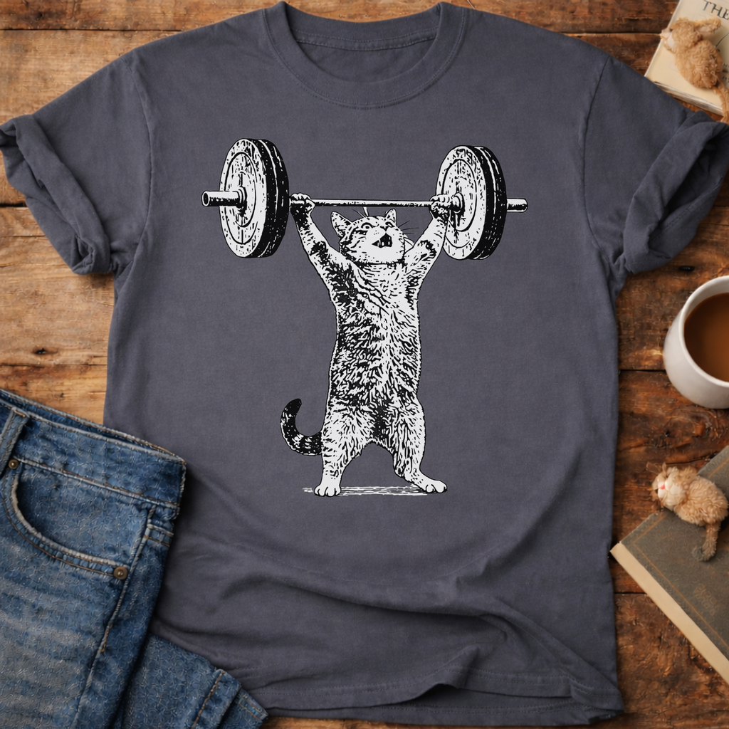 Weightlifter Cat T-Shirt