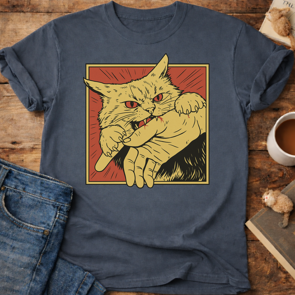 Cat Bite Graphic T-Shirt