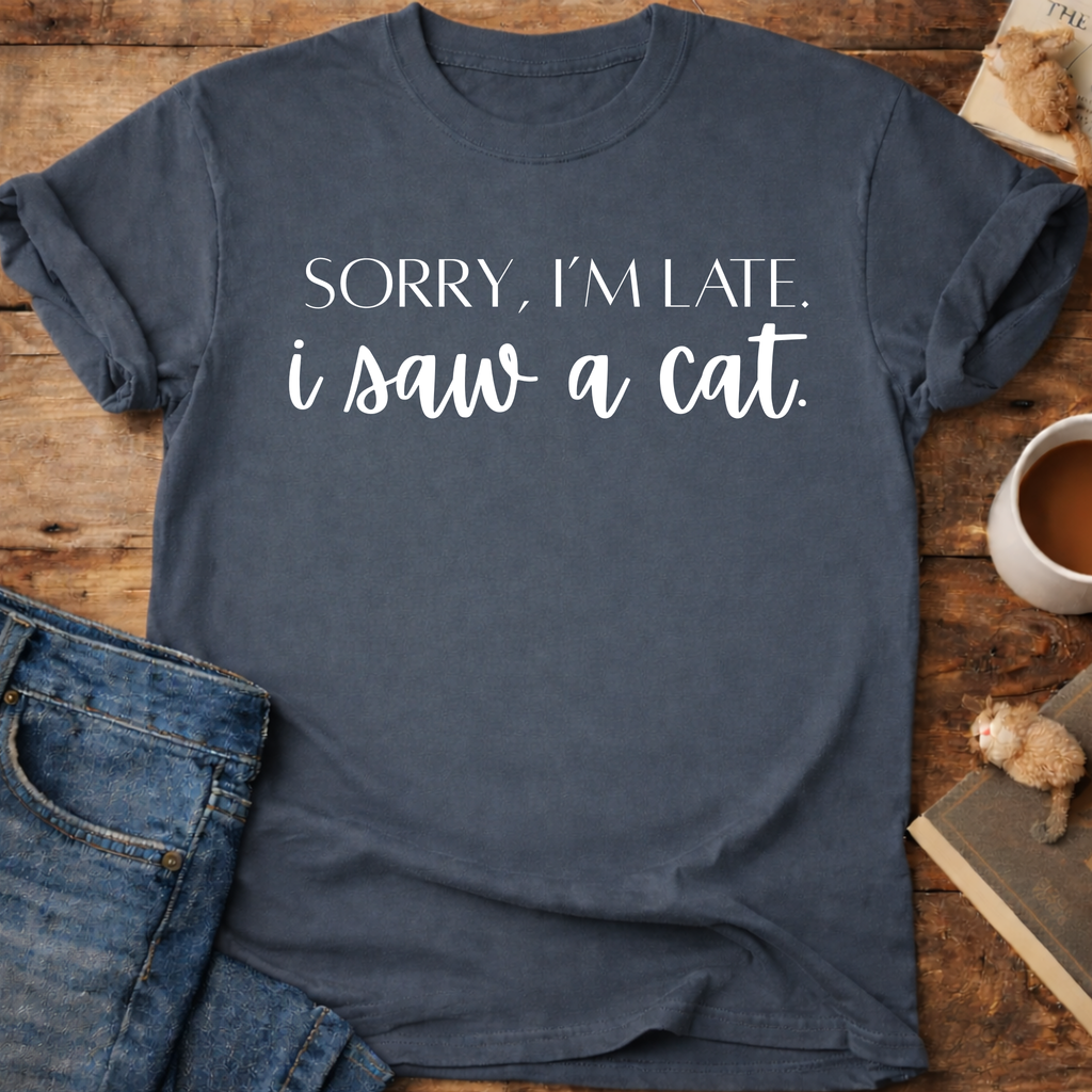Sorry, I’m Late I Saw A Cat T-Shirt