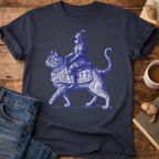 Medieval Knight Riding Cat T-Shirt