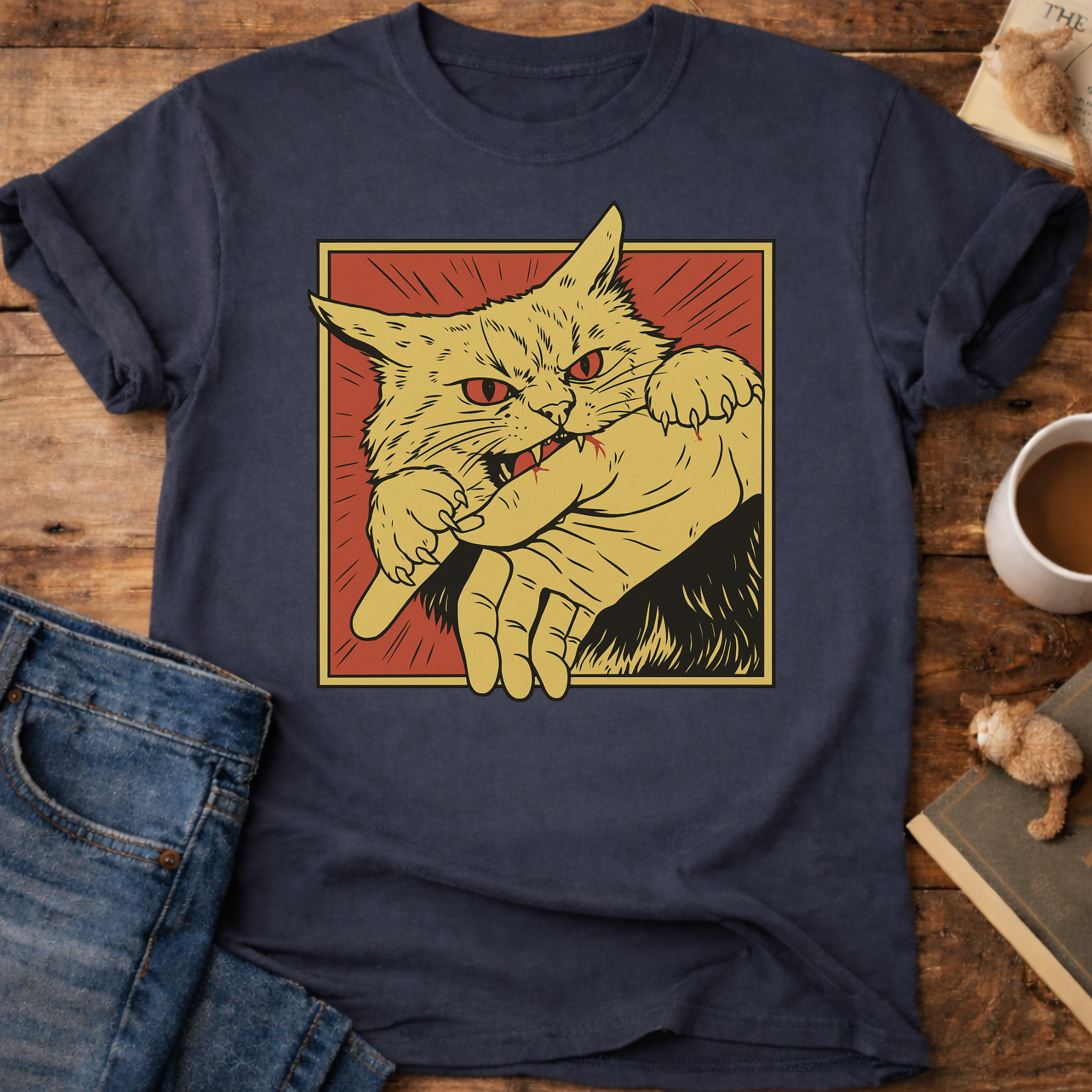 Cat Bite Graphic T-Shirt