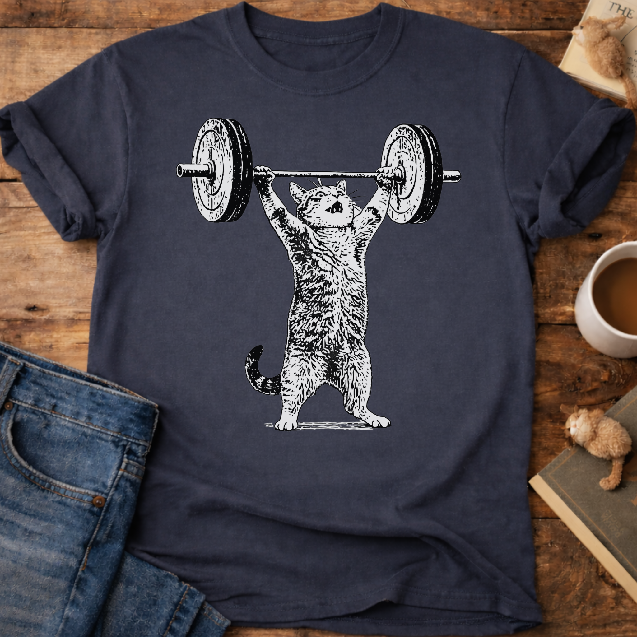 Weightlifter Cat T-Shirt