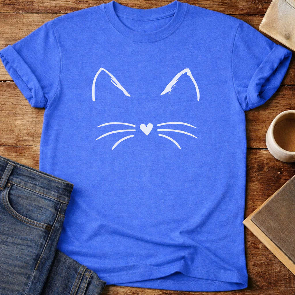 Cat Face Minimal T-Shirt