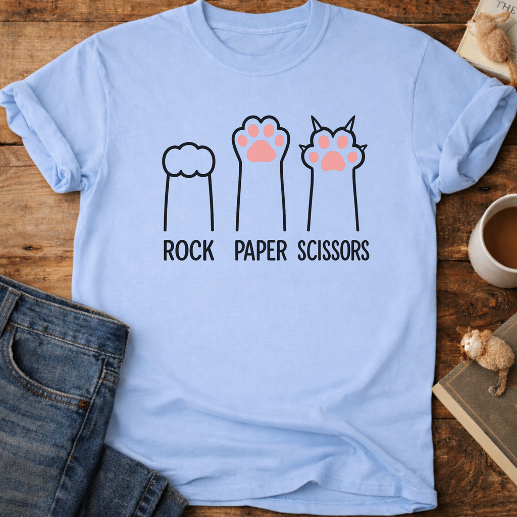 Cat Paw Rock Paper Scissors T-Shirt