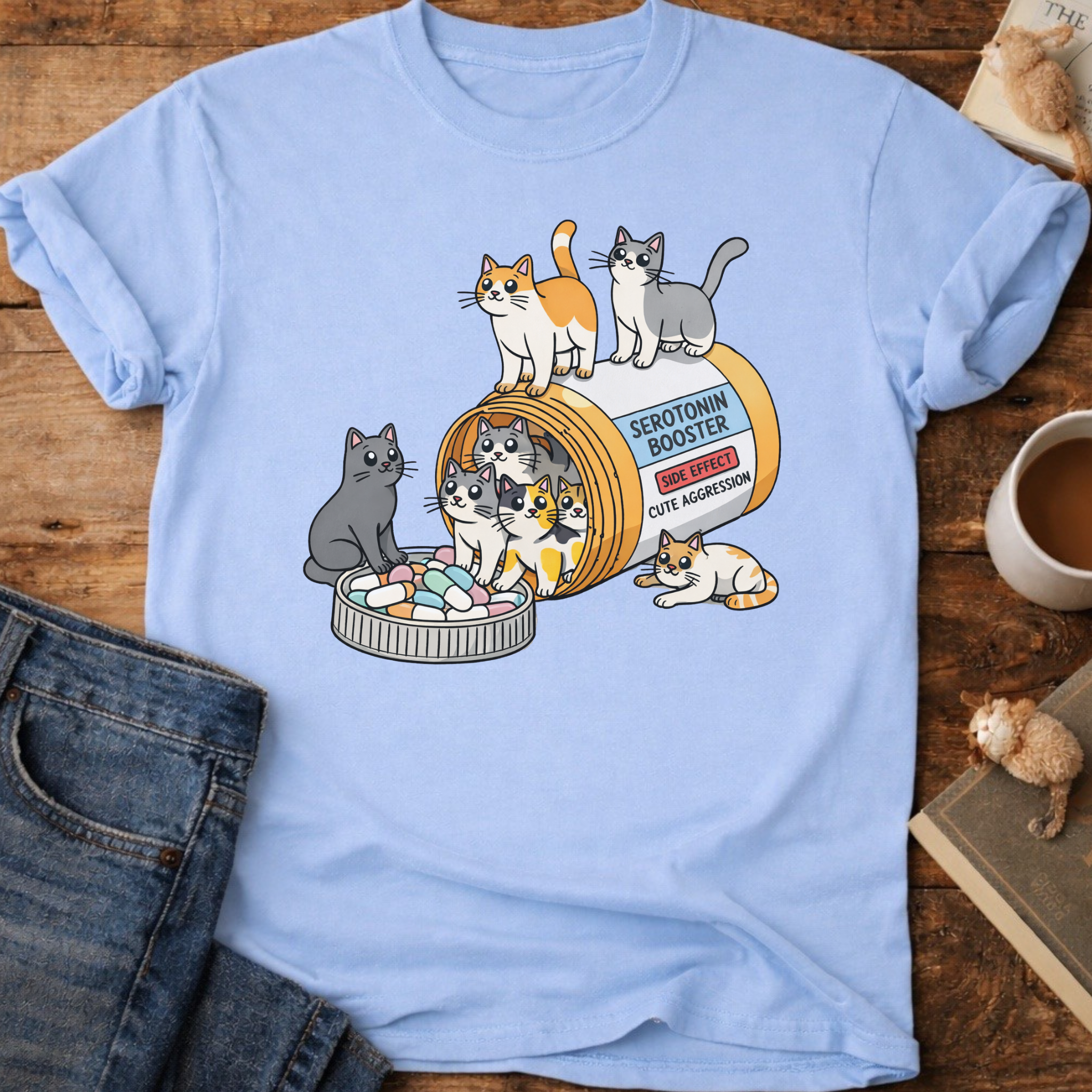 Cat Pill Bottle T-Shirt
