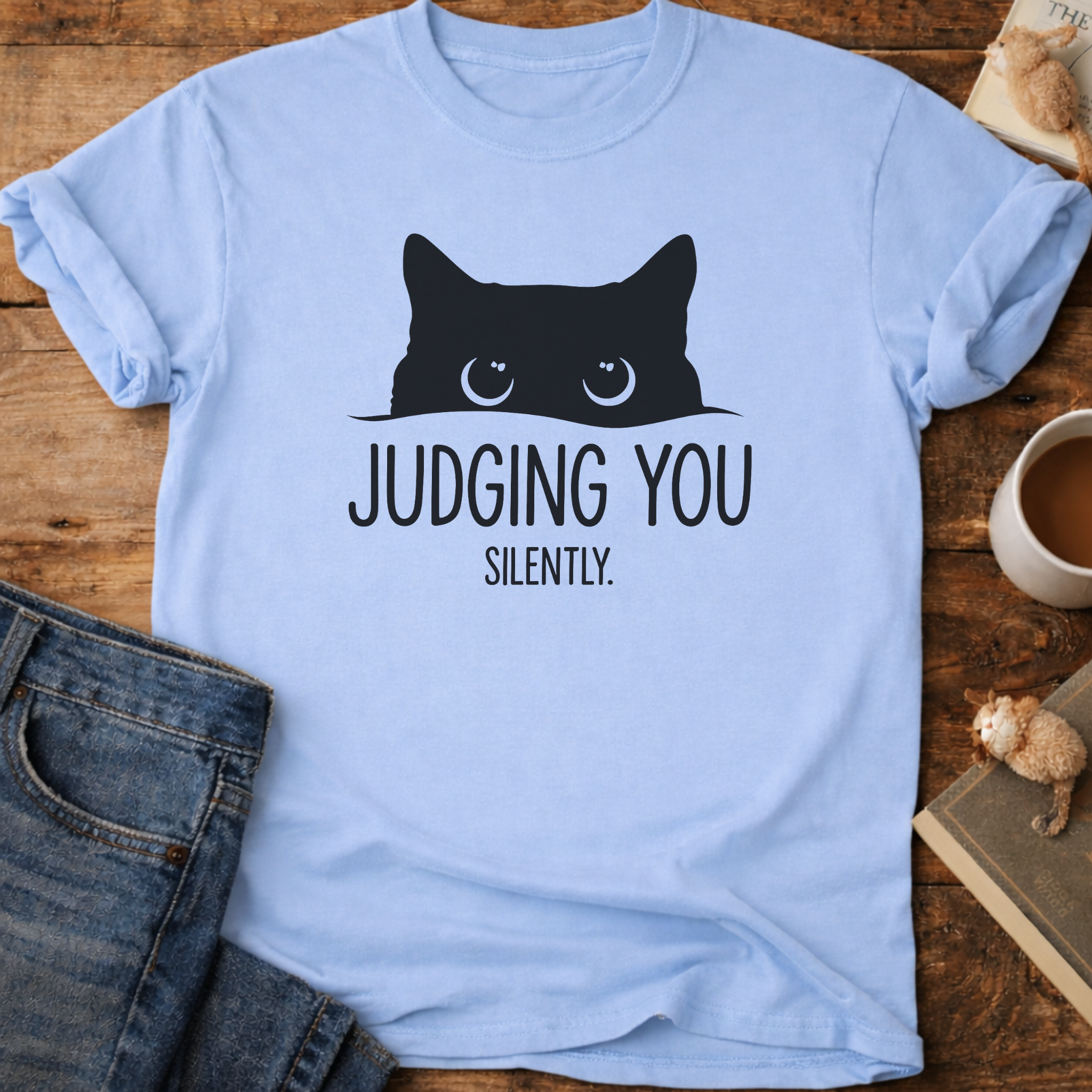 Cat "Judging You Silently" T-Shirt