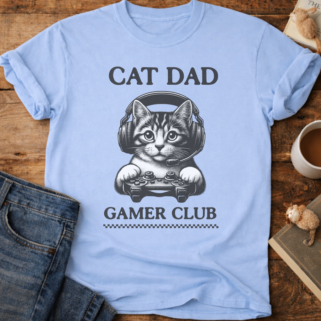 Cat Dad Gamer Club T-Shirt