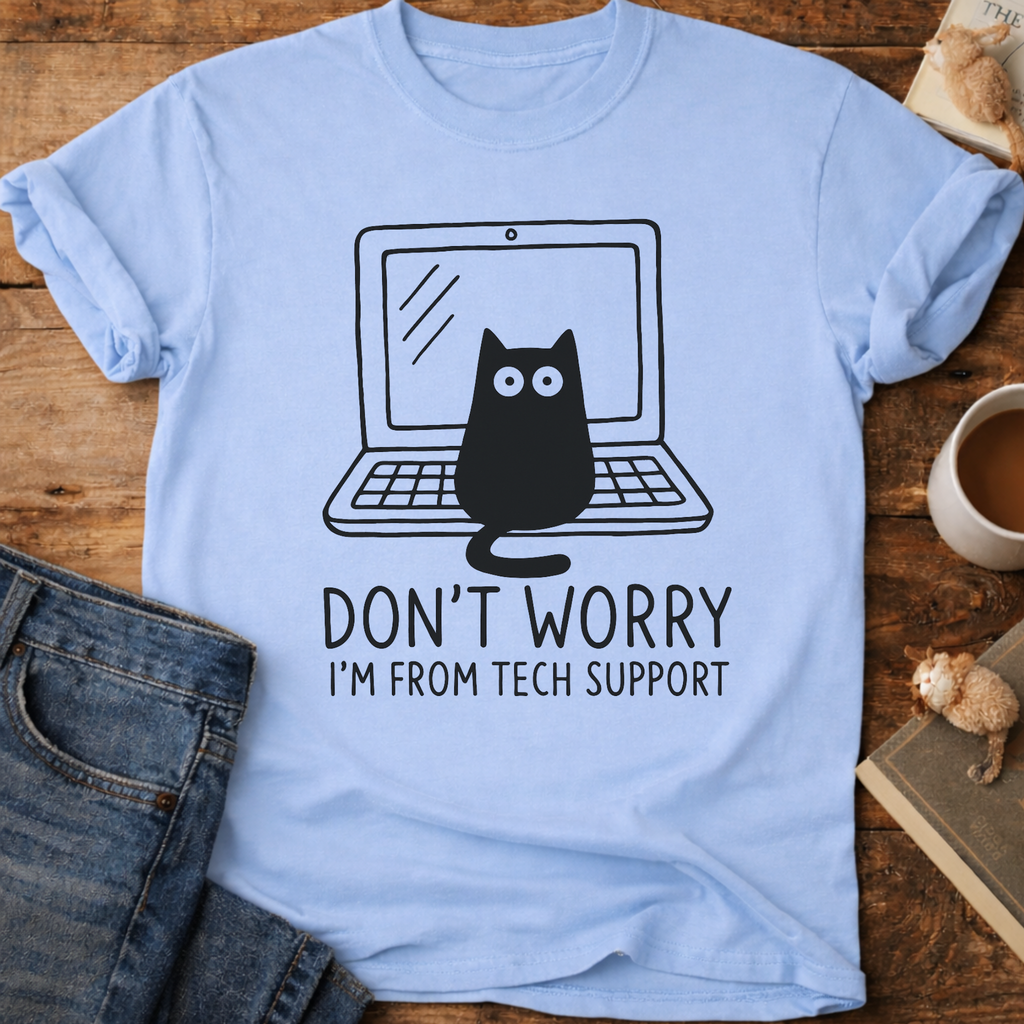Tech Support Cat T-Shirt