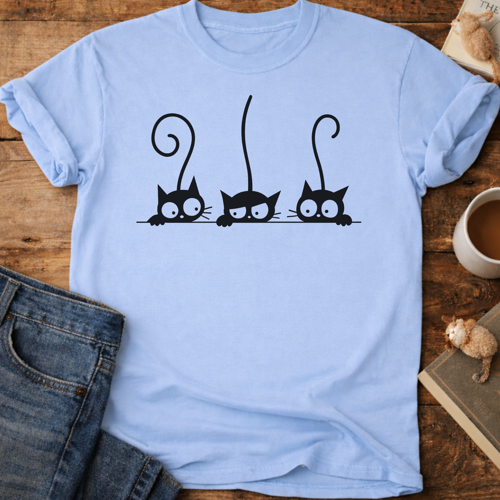 Cute Black Cat Lineup T-Shirt