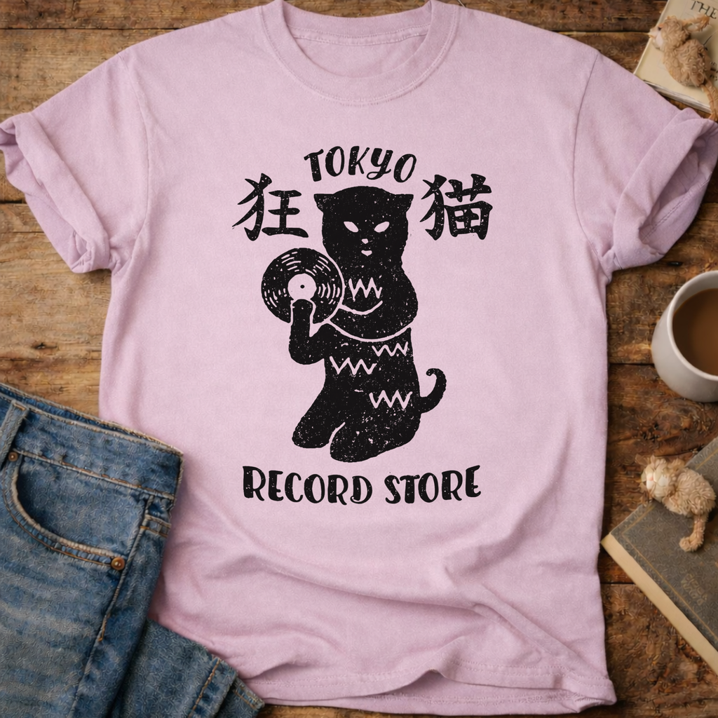 Tokyo Record Store Cat T-Shirt