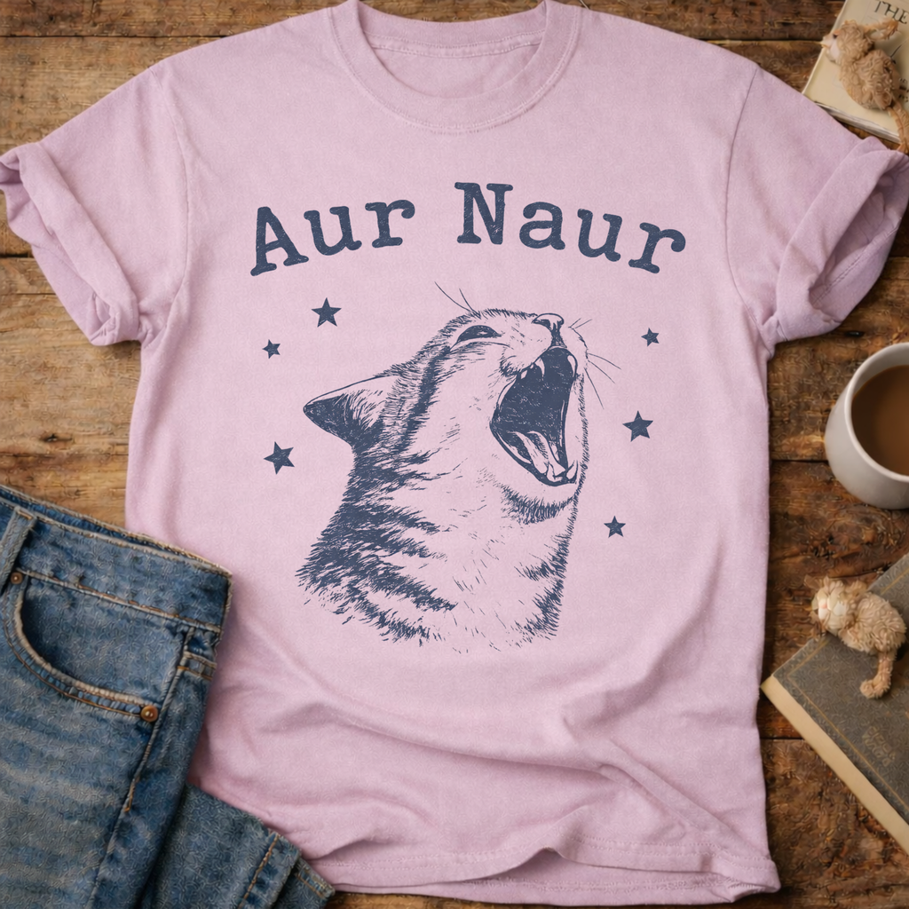 Aur Naur Cat Yawn T-Shirt