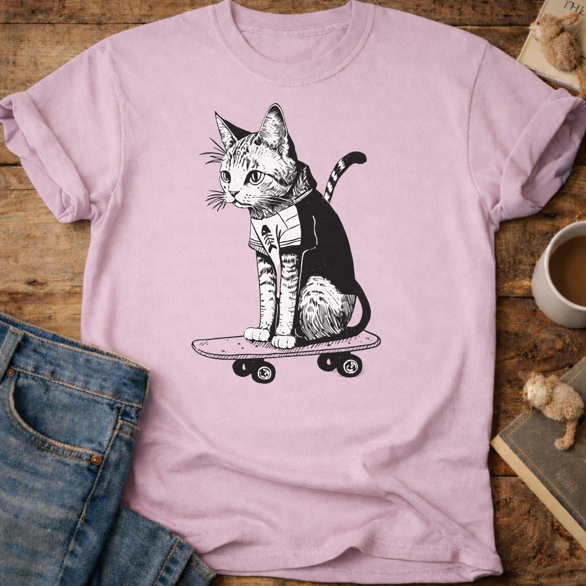 Skateboard Cat T-Shirt