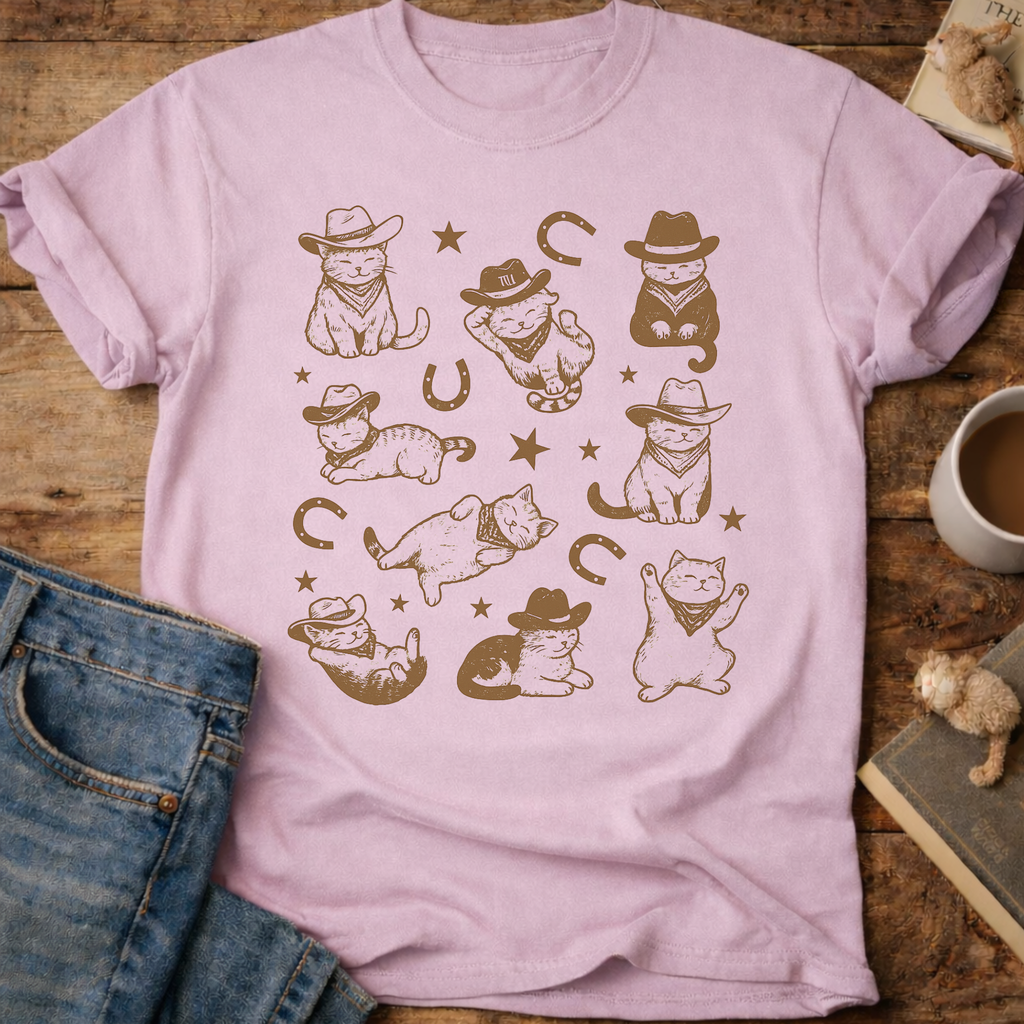 Cowboy Cats Graphic T-Shirt