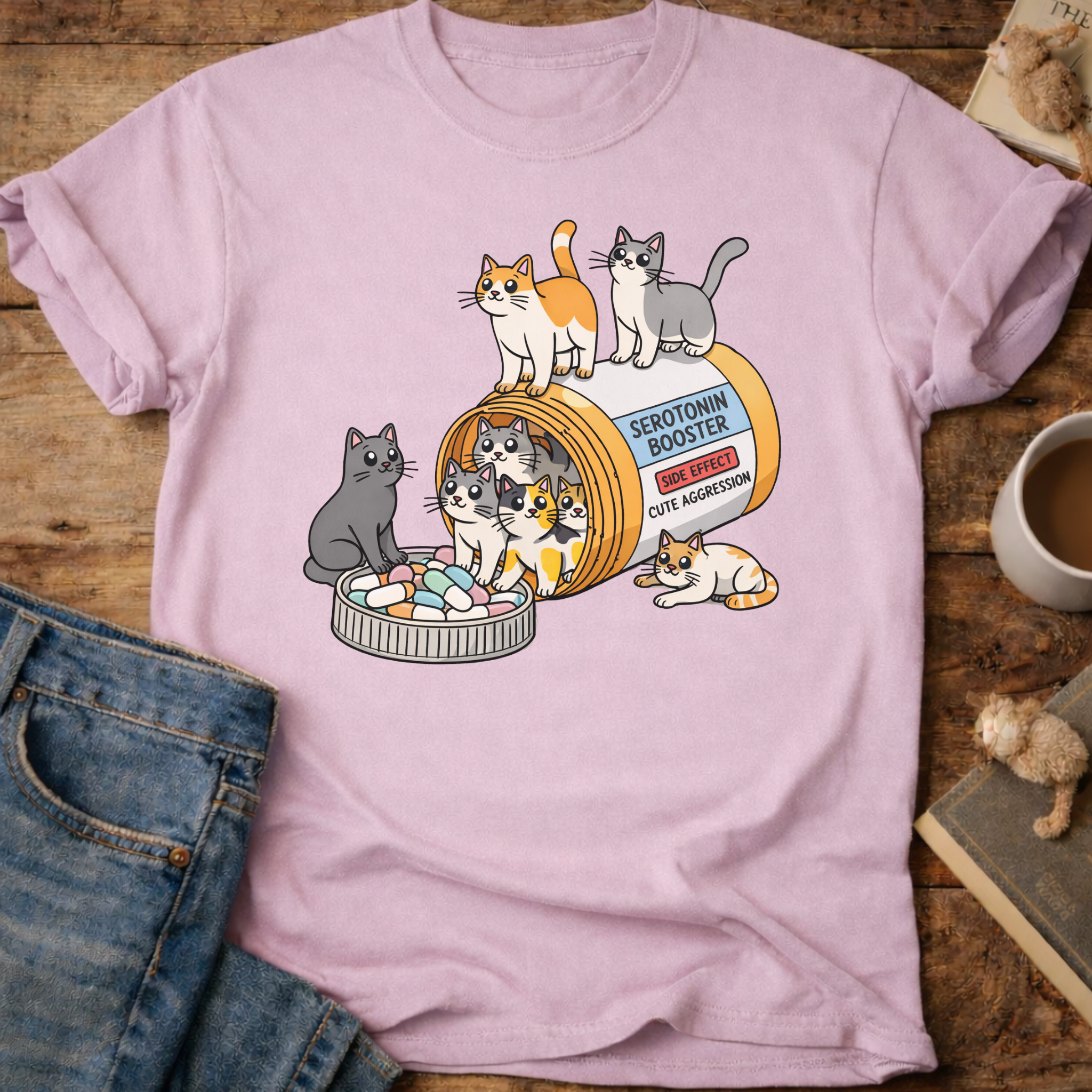 Cat Pill Bottle T-Shirt