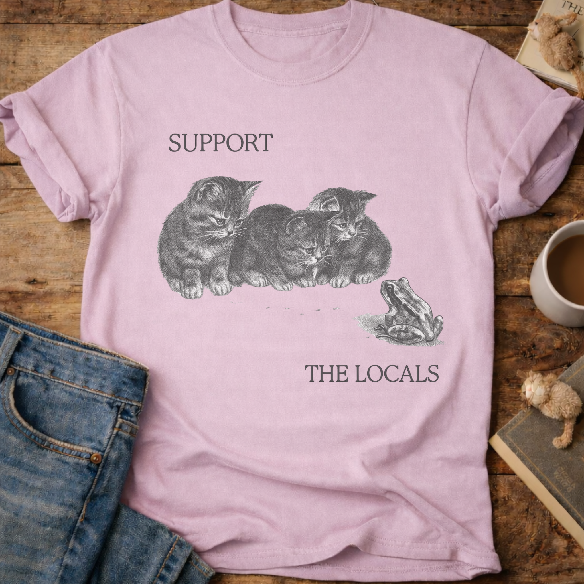 Support The Locals Cat T-Shirt