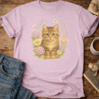 Cute Kitten Floral T-Shirt