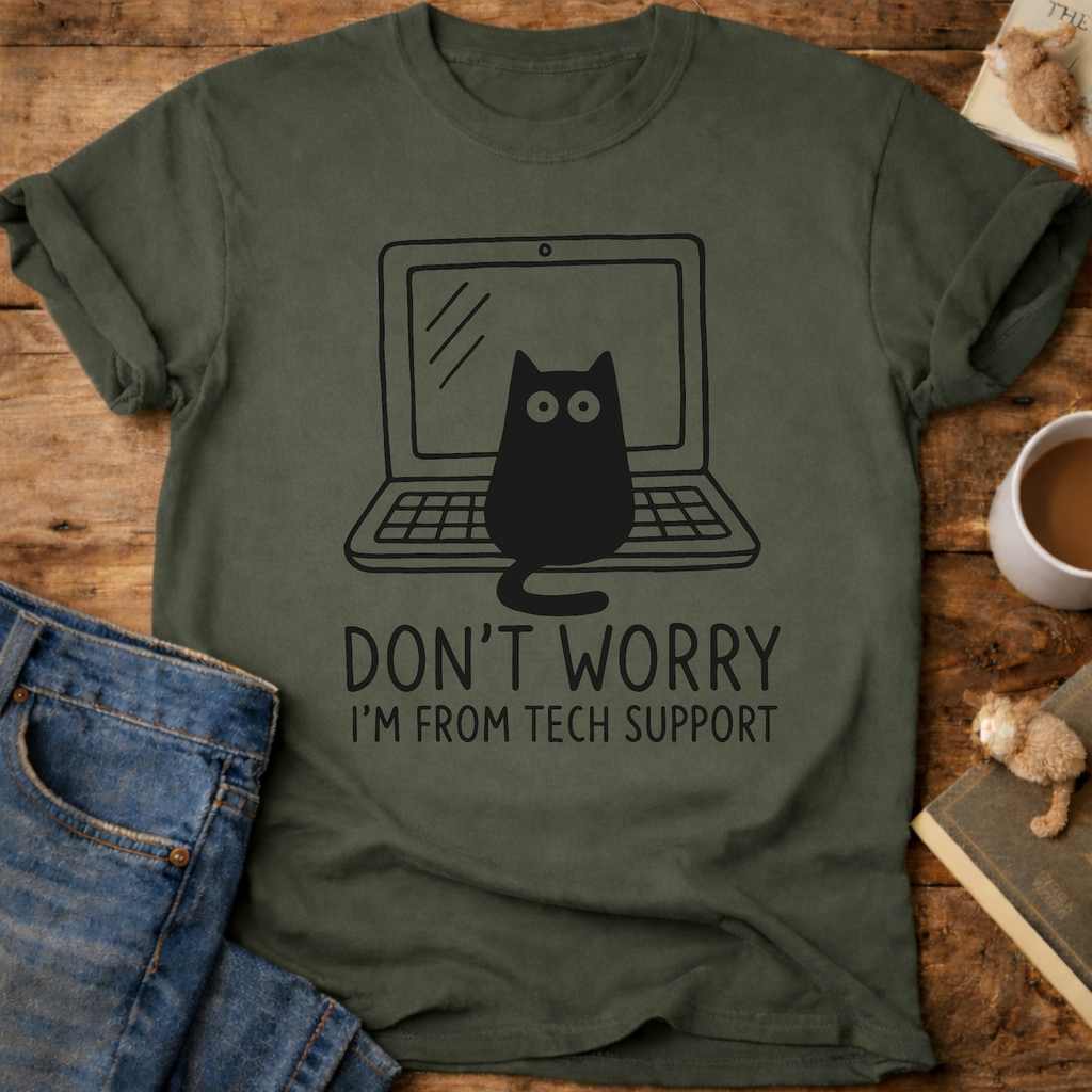 Tech Support Cat T-Shirt