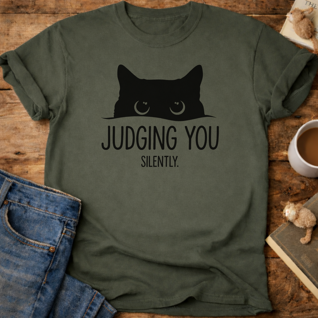 Cat "Judging You Silently" T-Shirt