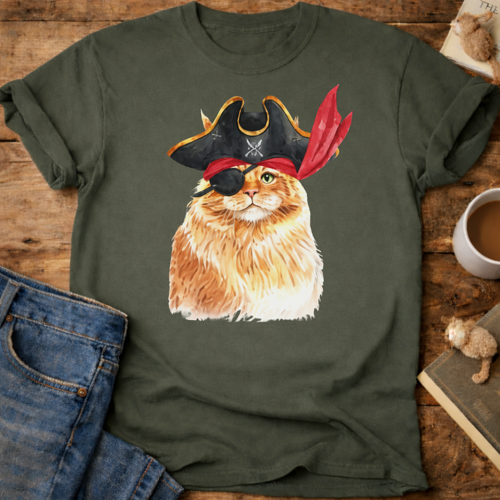 Pirate Ginger Cat T-Shirt