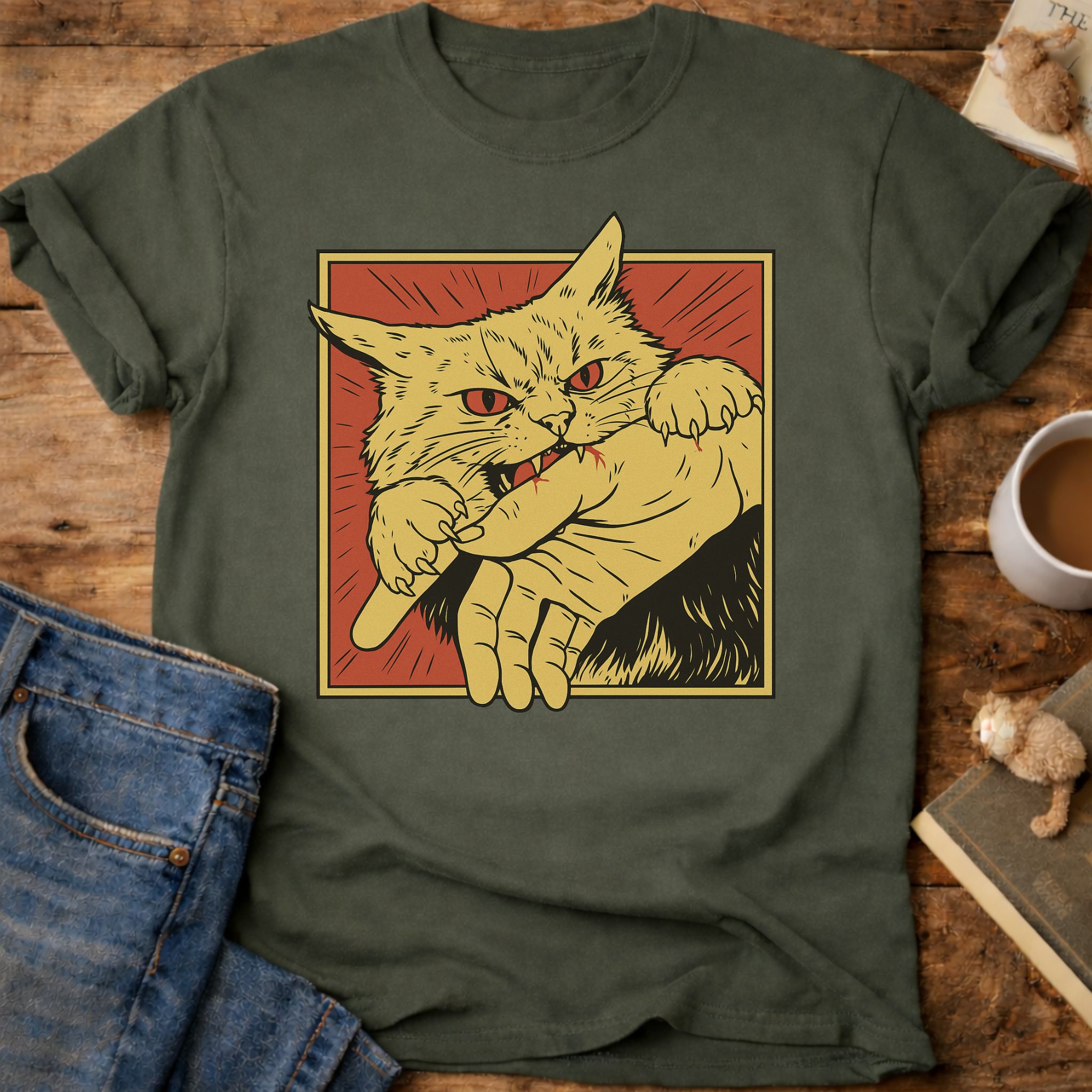 Cat Bite Graphic T-Shirt