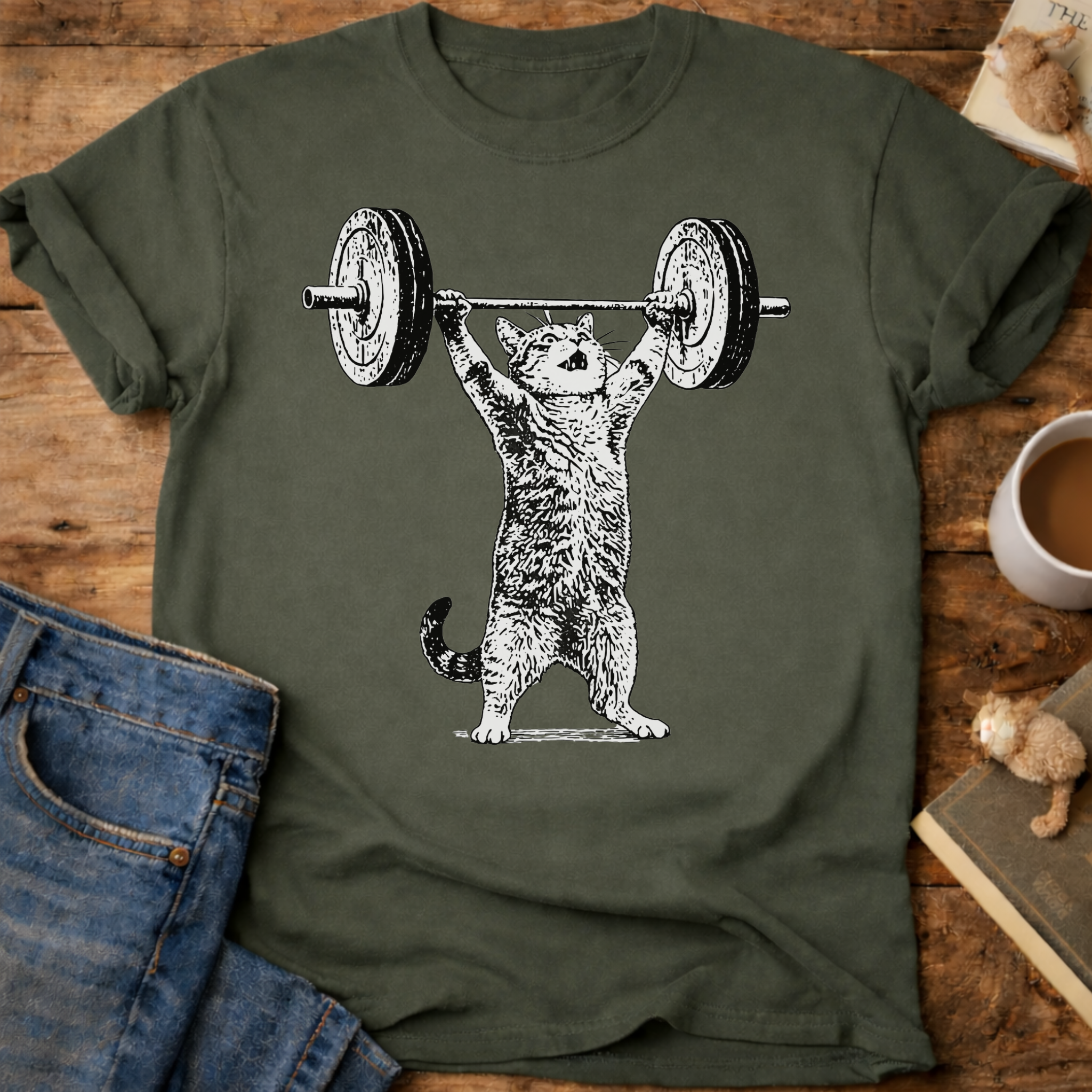 Weightlifter Cat T-Shirt