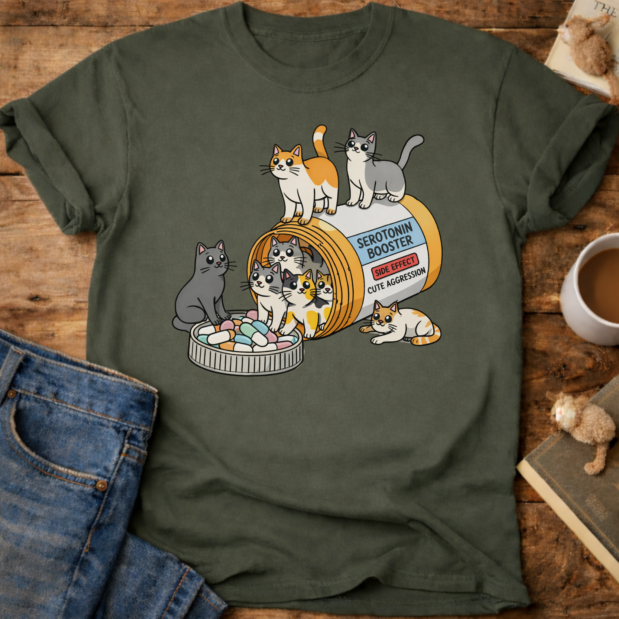 Cat Pill Bottle T-Shirt