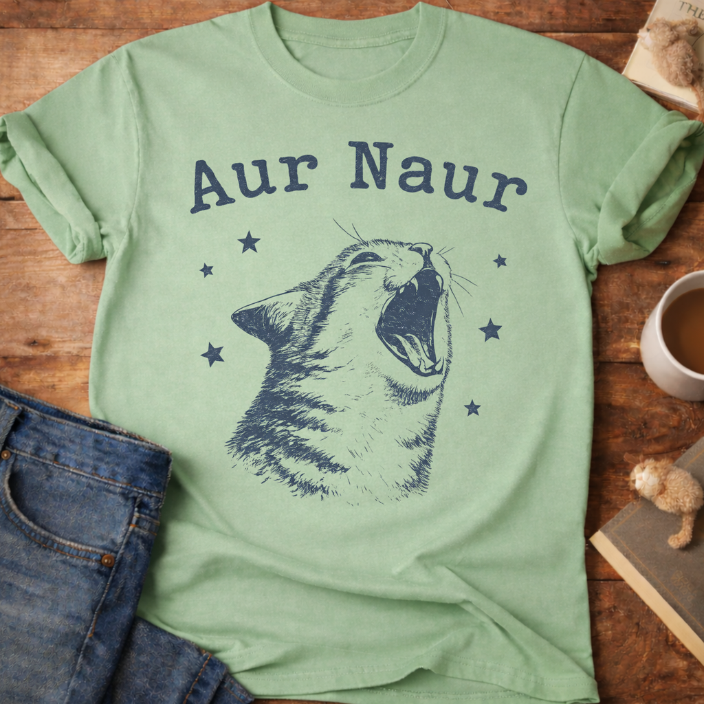 Aur Naur Cat Yawn T-Shirt