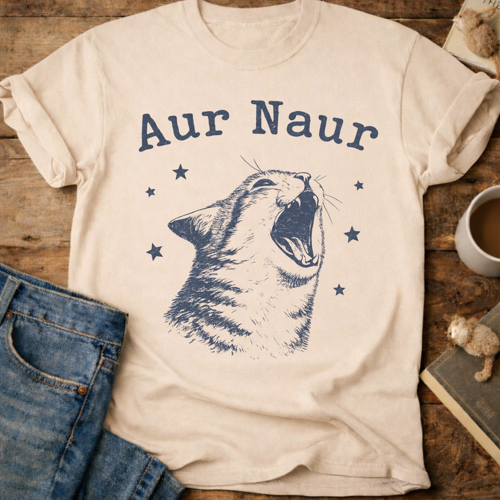 Aur Naur Cat Yawn T-Shirt