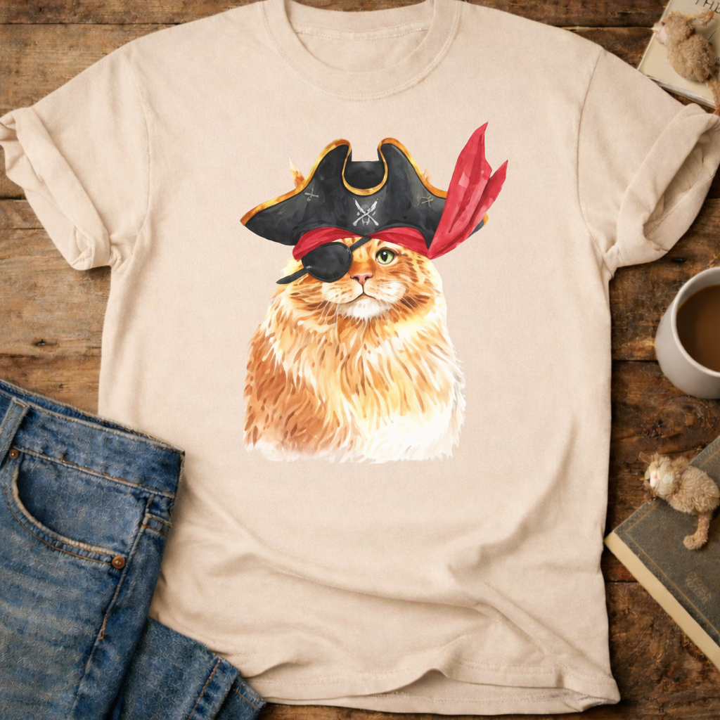 Pirate Ginger Cat T-Shirt