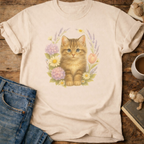 Cute Kitten Floral T-Shirt