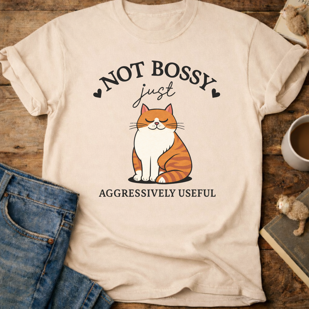 Not Bossy Just Aggressively Useful Cat T-Shirt