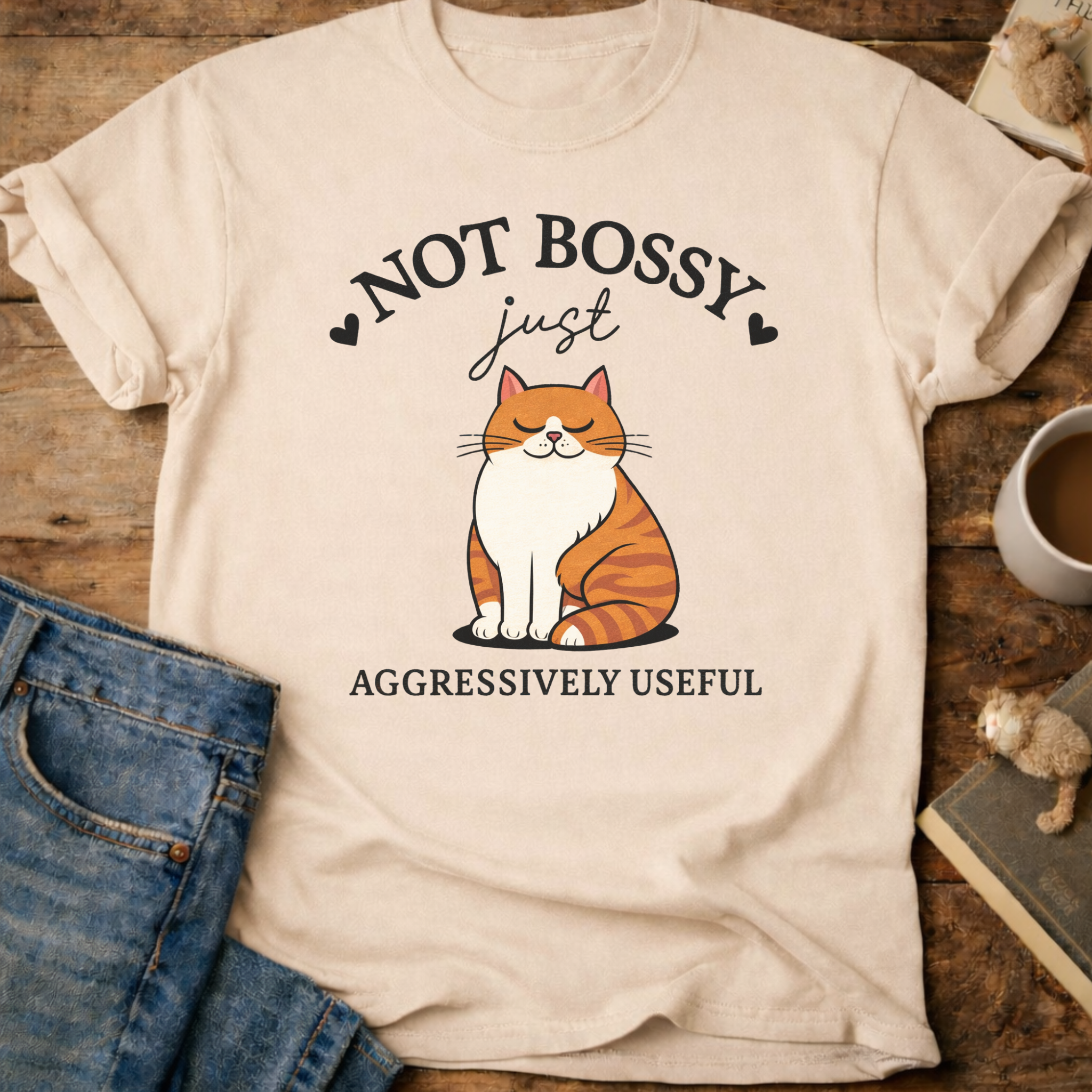 Not Bossy Just Aggressively Useful Cat T-Shirt