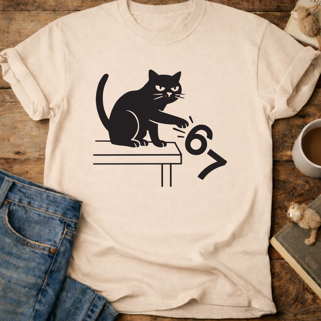 Cat Knocks 67 Off Table T-Shirt