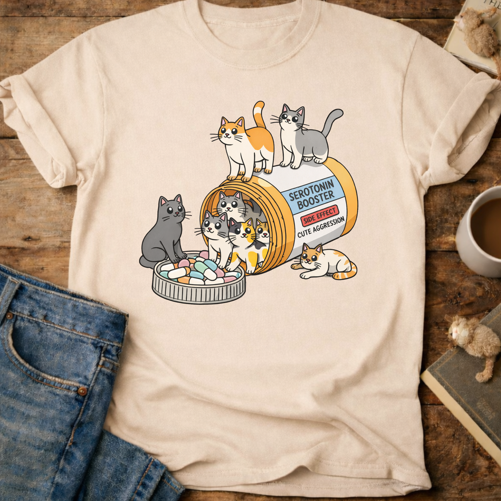 Cat Pill Bottle T-Shirt