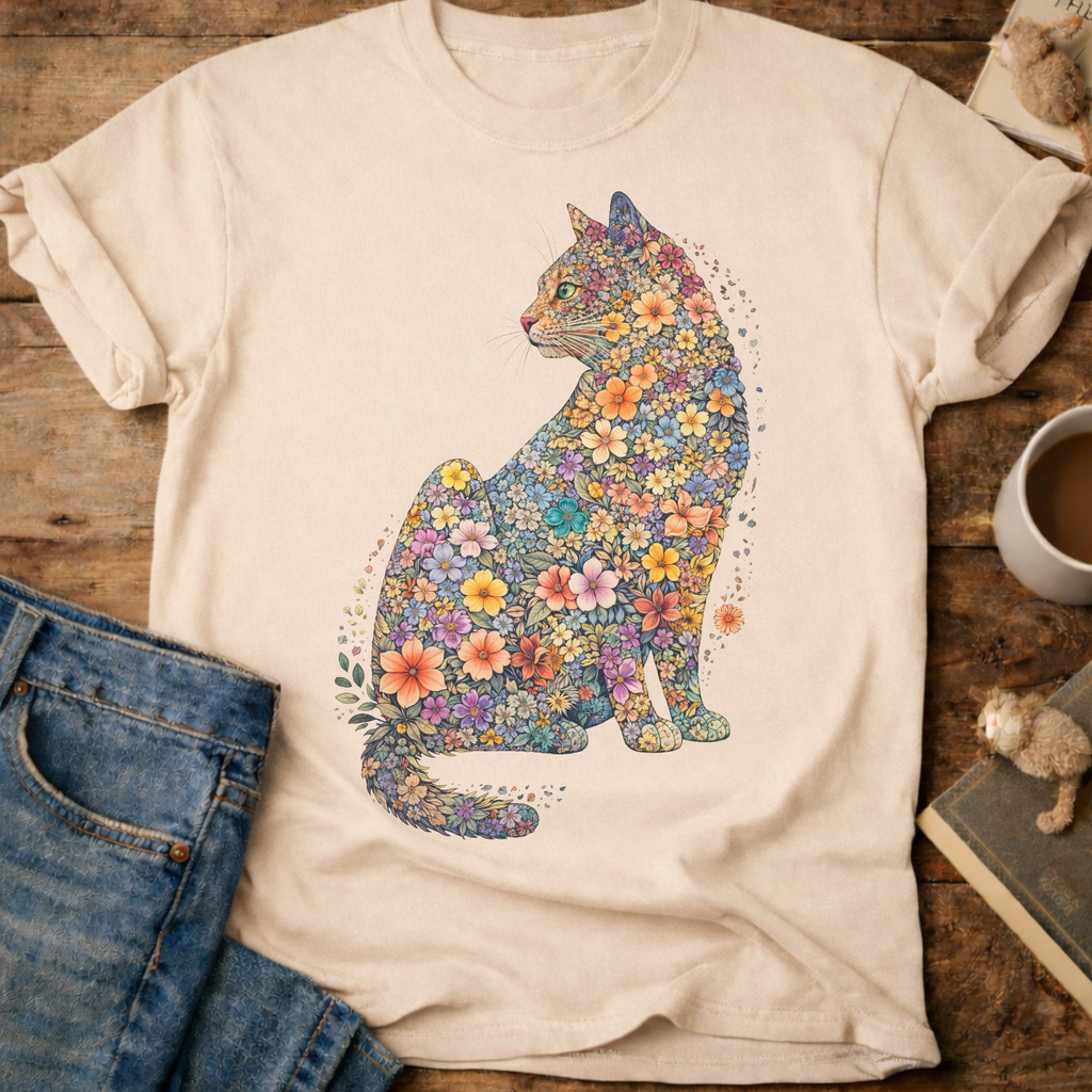 Floral Cat T-Shirt