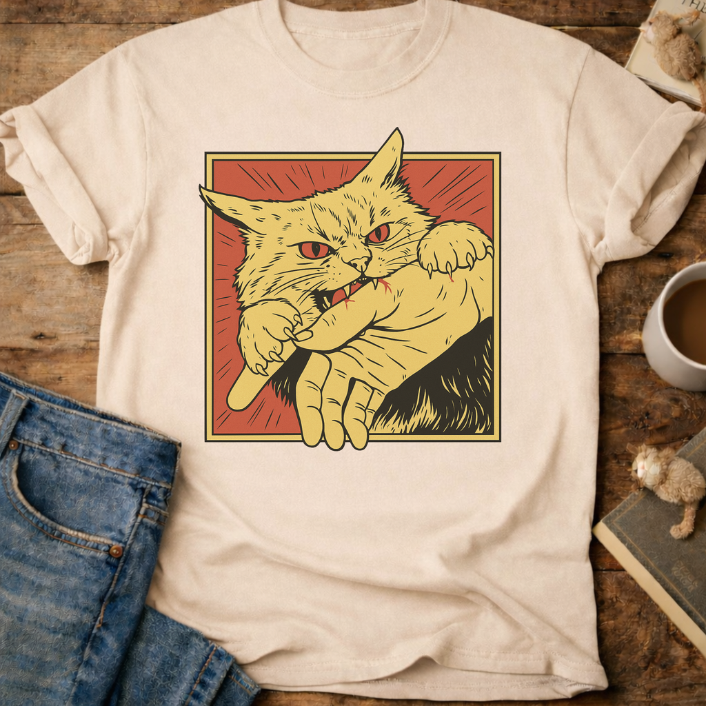 Cat Bite Graphic T-Shirt