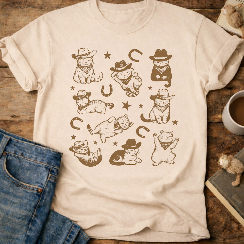 Cowboy Cats Graphic T-Shirt
