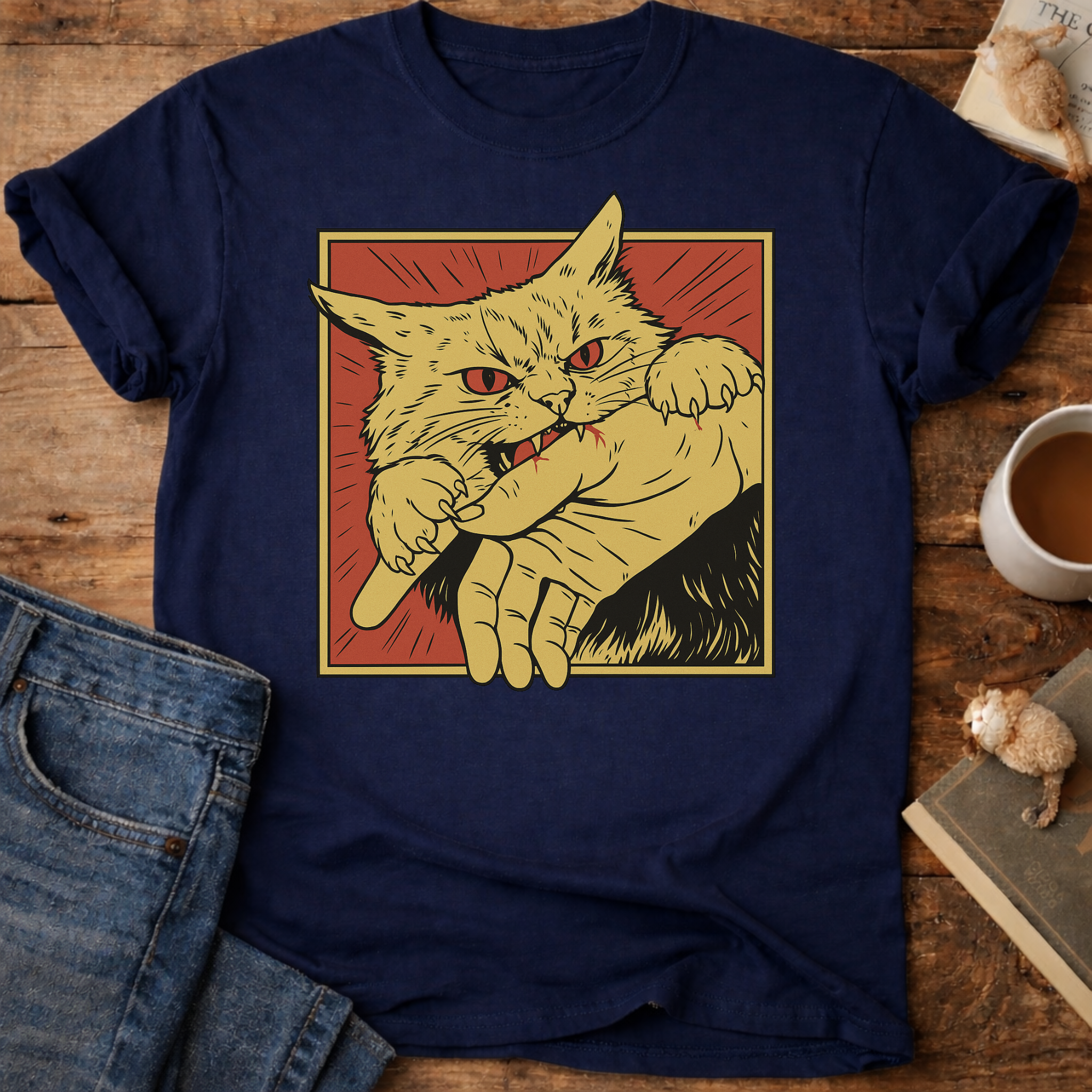 Cat Bite Graphic T-Shirt