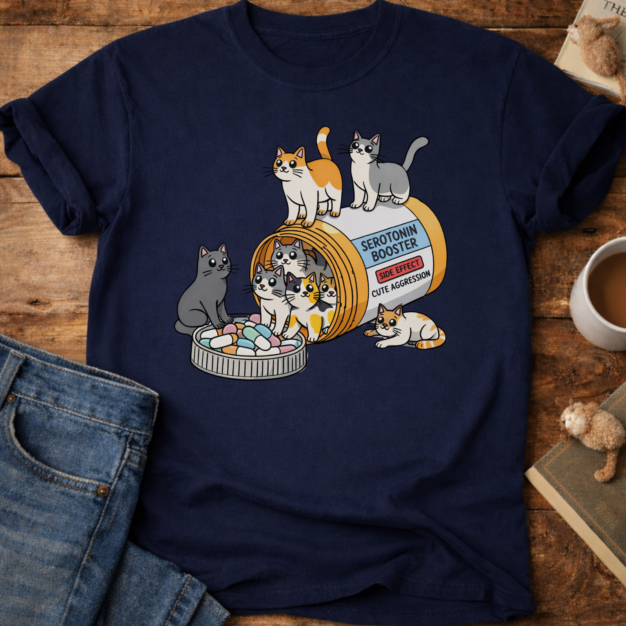 Cat Pill Bottle T-Shirt