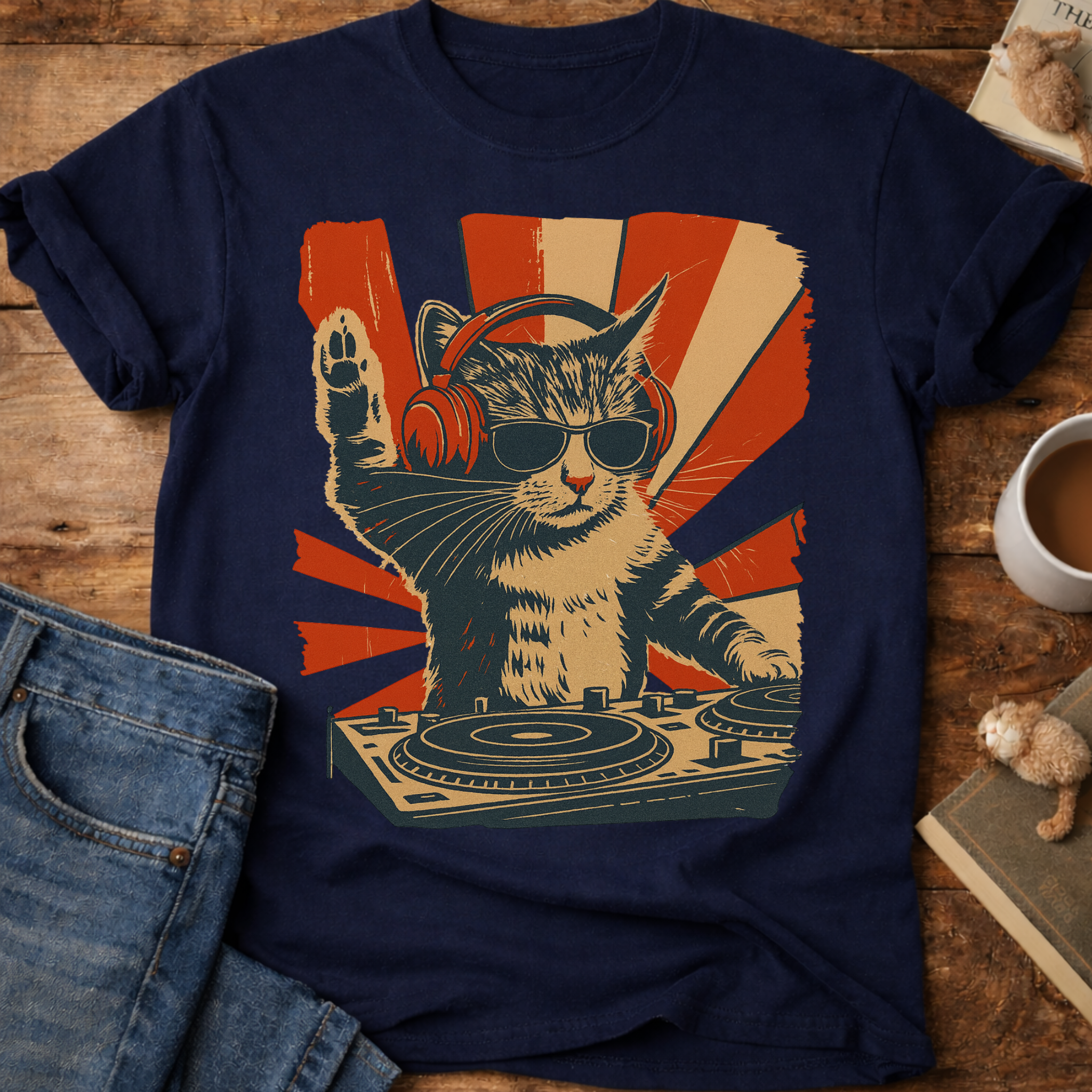 DJ Cat Graphic T-Shirt