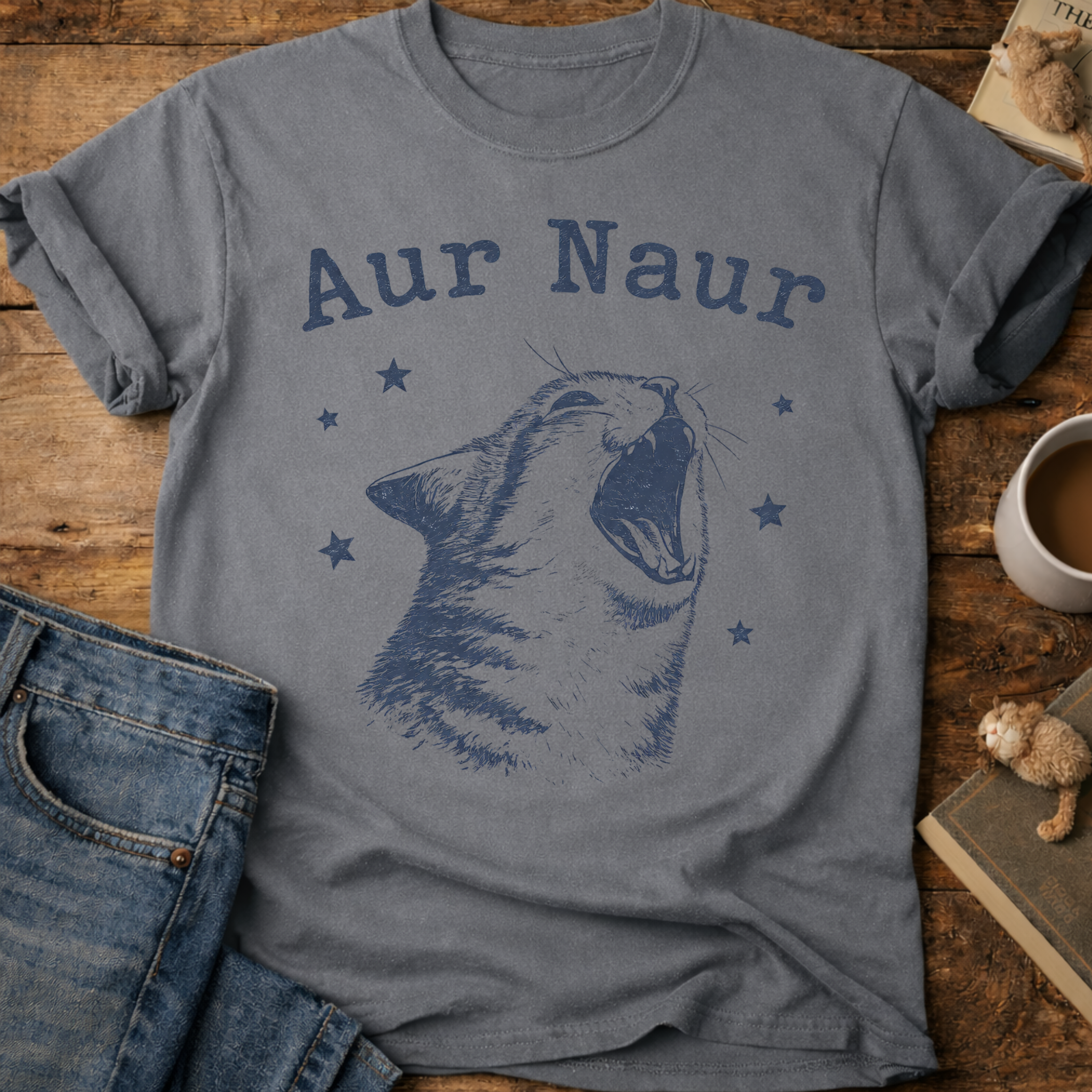 Aur Naur Cat Yawn T-Shirt